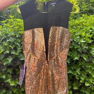 Gold and silver sequins dress